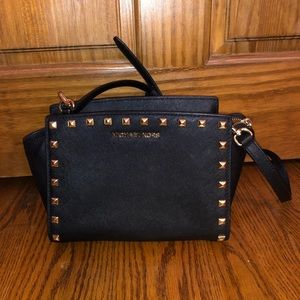 MICHAEL KORS Black Studded Crossbody